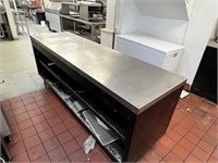 89in STAINLESS TOP DISH WELL CABINET, DOES NOT