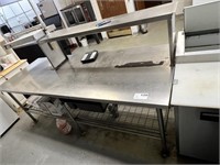 8ft STAINLESS PASS THROUGH TABLE W/ TOP N BOTTOM