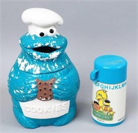 Cookie Monster Cookie Jar & Sesame Street Thermos