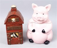 Pink Pig & Flour Stable Cookie Jars