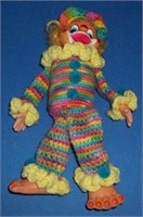 vintage knitted slinky clown doll