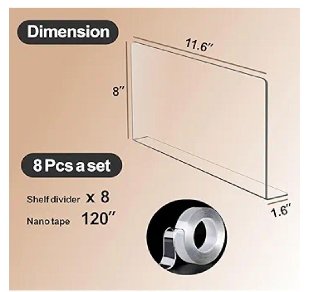 4 pack closet shelf dividers