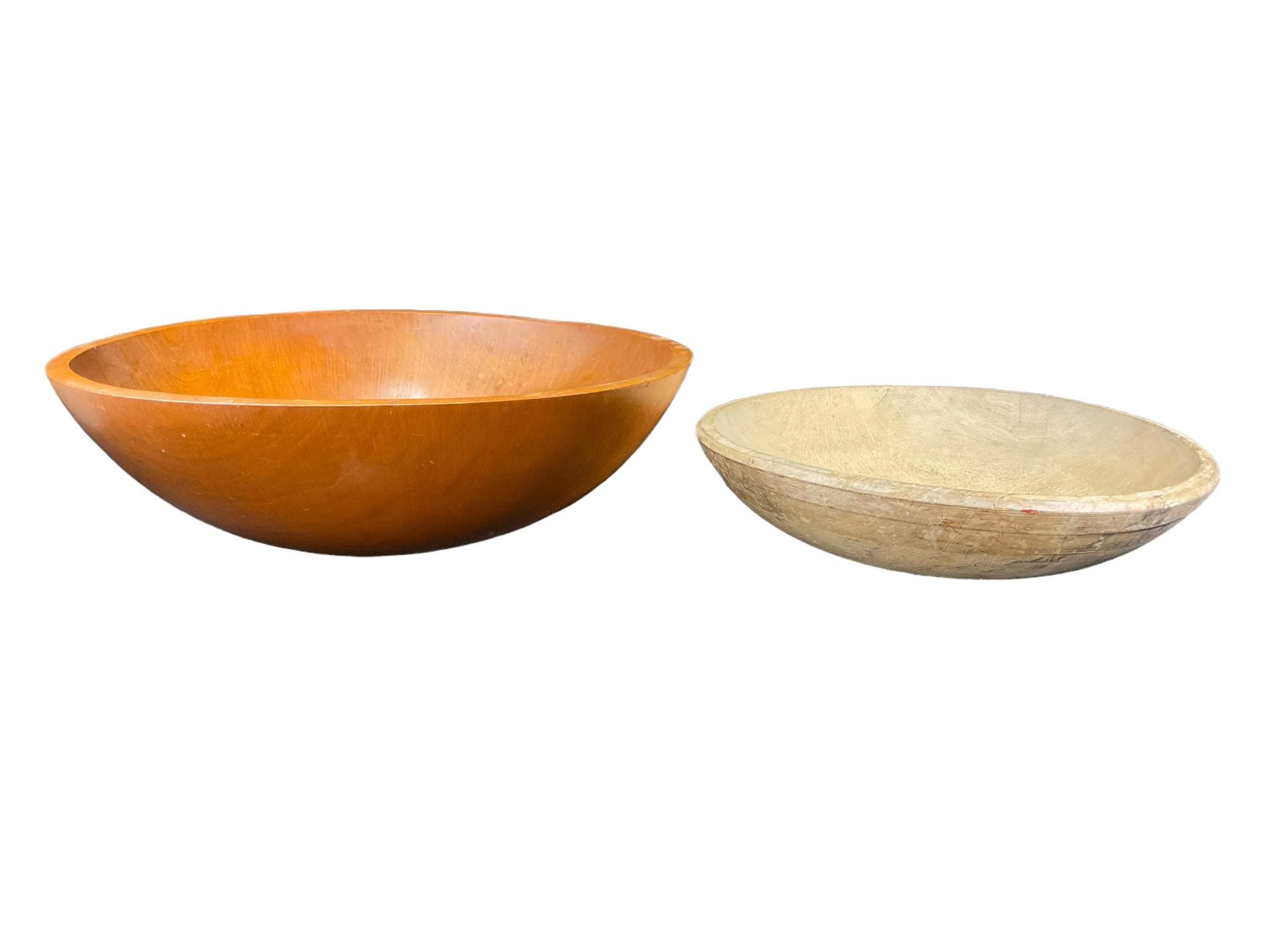 2 -Antique Wooden Bowls