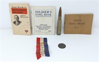 Soldier's Song Books, Shell, Ribbon & President