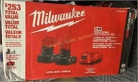 Milwaukee XC6.0 Start Kit 2 Batteries & 1 Charger