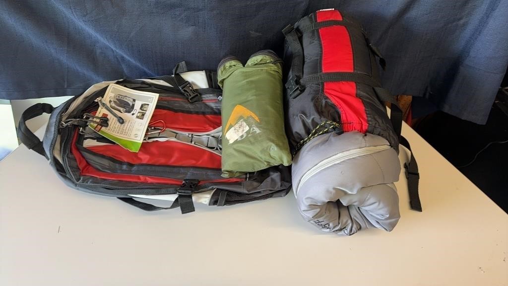 Backpack and Sleeping Bag