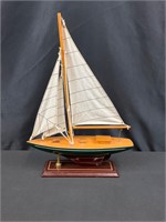 Sail Ship, mahogany, green, & gold detail