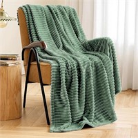 Ribbed Fleece Blanket 60x80", Green