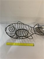 Fish Theme Dish and Wire Basket