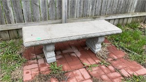 Aprx 5’ HEAVY concrete bench 3 pc, bring help to