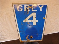 Vintage Steel "Grey 4" Road Sign