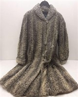 Genuine Grey Curly Lamb Swing Coat - Size Large