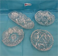 (4) CRYSTAL SERVING DISHES