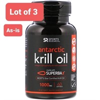Lot of 3 Sports Research, Omega-3 Krill Oil, Doubl