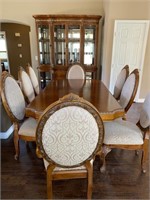 696 - FORMAL DINING TABLE W/ 8 CHAIRS, CHINA HUTCH