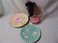 Misc Plates, Vase, Candleholder and Trinket Jar