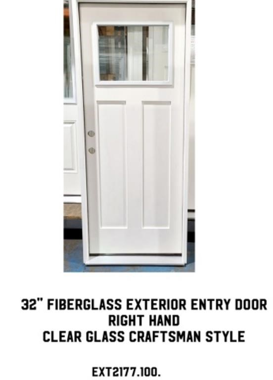 32" RH Fiberglass Exterior Entry Door