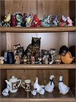 Figurines: Owls, Birds, Tea Pot & More