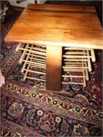 Table with racks underneath