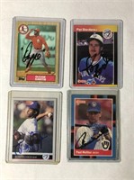 4 Autographed Baseball Cards