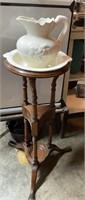 VINTAGE WASH BASIN, PITCHER AND STAND