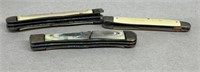 (3) CASE Tested Knives, 1920-1940's Trapper Frames