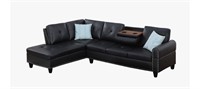 Devion Furniture Faux Leather Sectional Sofa