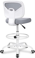 Primy Office Drafting Chair Armless - White/Grey