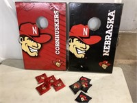 Husker Cornhole Board & Bean Bags, note water