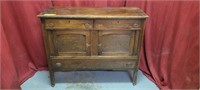 Antique Wooden Dining Hutch on Wheels. Size is