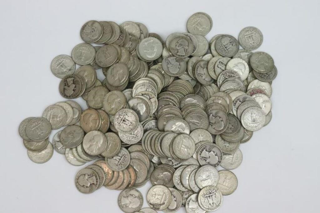 (280+) US SILVER QUARTER DOLLAR COINS