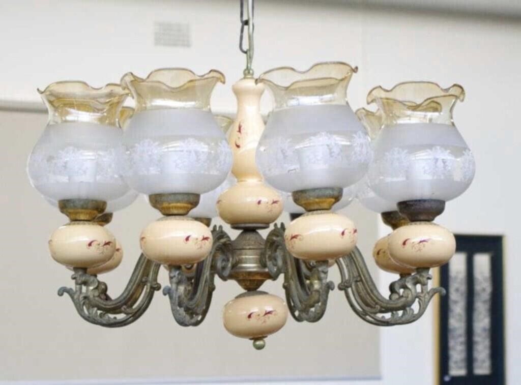 Italian 8 branch ceiling light