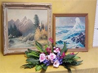 2 Beautiful framed pictures measures 29" x 23"