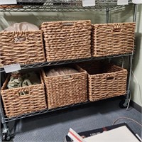 6 Wicker Baskets & Contents