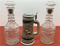 * (2) Jim Beam decanters & 1978 Avon stein