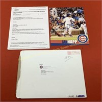 Ian Happ photo Chicago Cubs w/ letter from Cubs