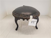 Small metal stool...marked E. Conley Bath, NY