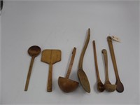 Lot (7) Primitive Wooden Spoons