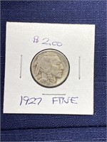 1927 Buffalo nickel coin