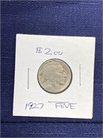 1927 Buffalo nickel coin