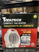 Tooltech 750-1500-Watt Compact Fan Heater with