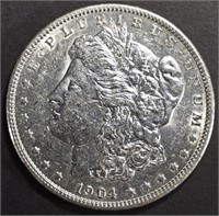 1904 MORGAN DOLLAR AU