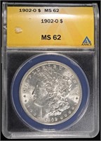 1902-O MORGAN DOLLAR ANACS MS-62