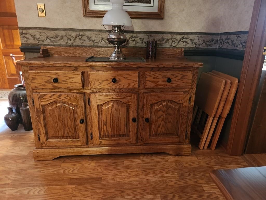 Buffet/Sideboard. Oak look.   55W 18D 34H.