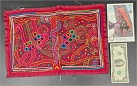 Mola Hand Made Fabric Art Cuna Indians Panama