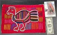 Bird Mola Hand Made Fabric Art Cuna Indians Panama