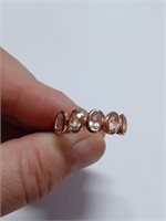 Cherry Blossom Morganite Rung Marked 925- 3.8g