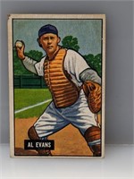 1951 Bowman Baseball #38 Al Evans Boston Red Sox