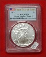 2021 American Eagle PCGS MS70 1 Ounce Silver