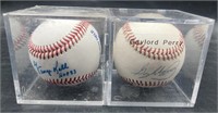 (I) Gaylord Perry and George Kell signed